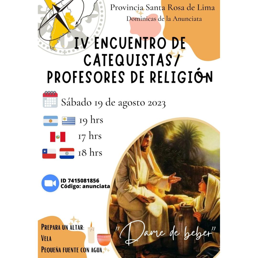 IV ENCUENTRO VIRTUAL DE CATEQUISTAS Y PROFESORES DE RELIGIÓN DE LA PROVINCIA SANTA ROSA